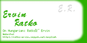 ervin ratko business card